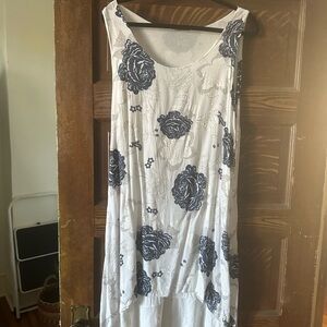 Italian cotton dress with sparkly underslip.